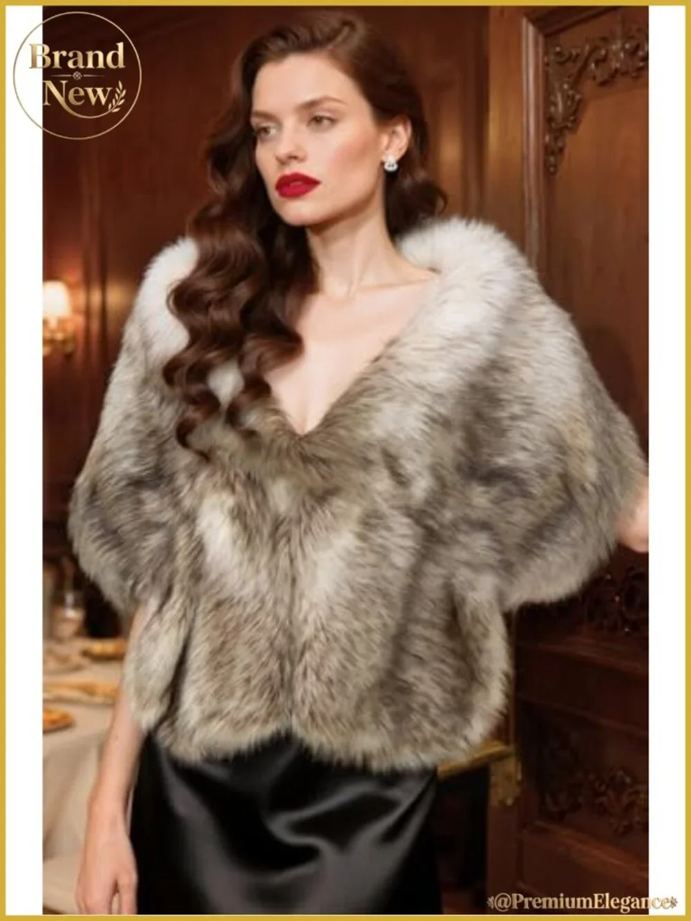 Faux Fur Collar Wrap Scarf Shawl Evening Cape Winter Cover Up